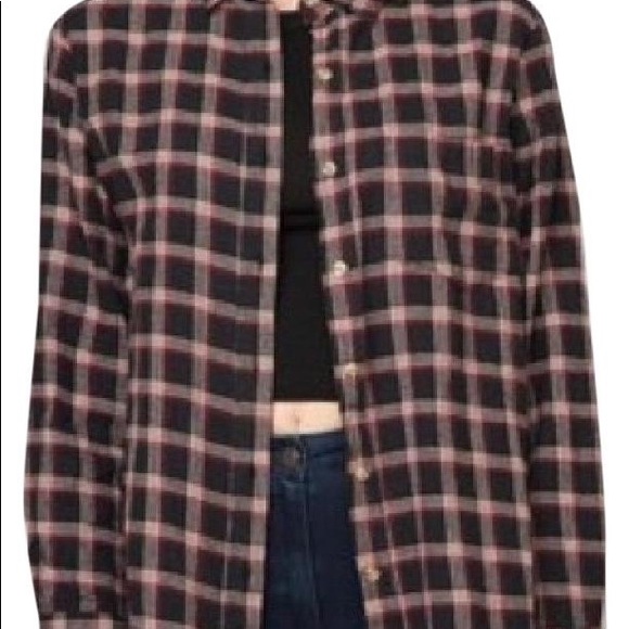 BRANDY MELVILLE RED BLACK FLANNEL - Picture 2 of 4